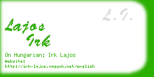 lajos irk business card